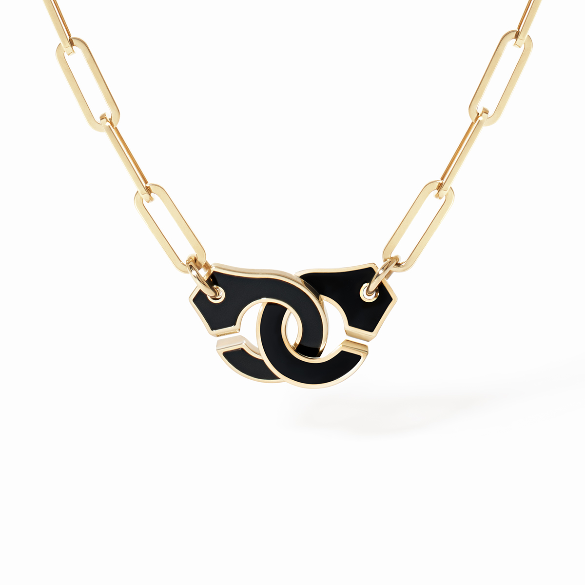 Collier Menottes dinh van onyx grand modèle 