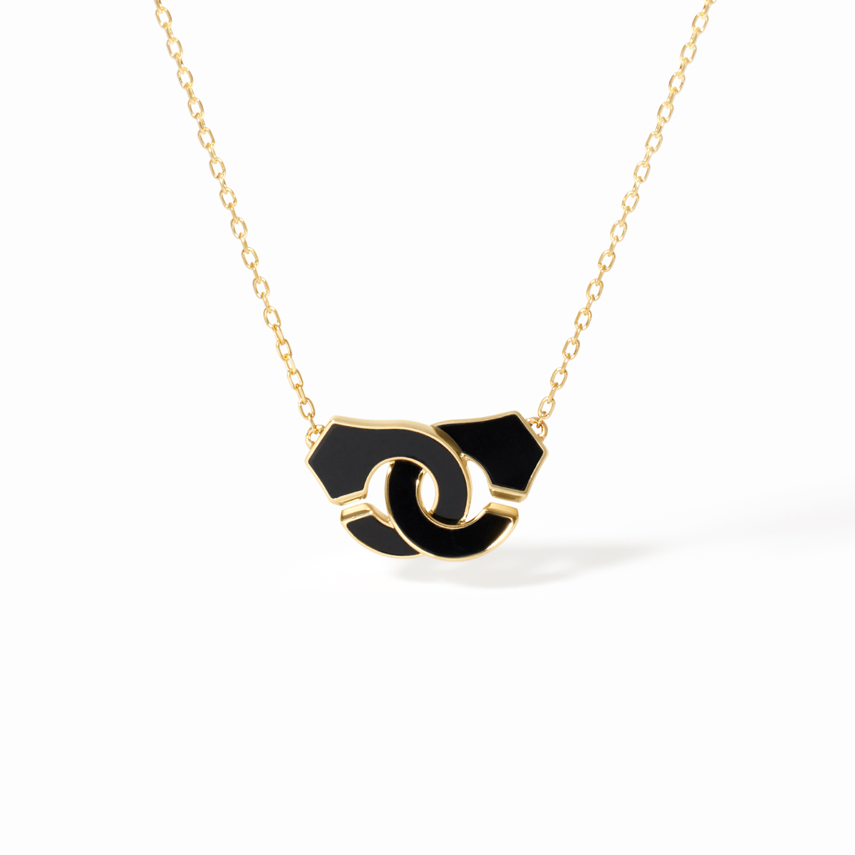 Collier Menottes dinh van onyx petit modèle 