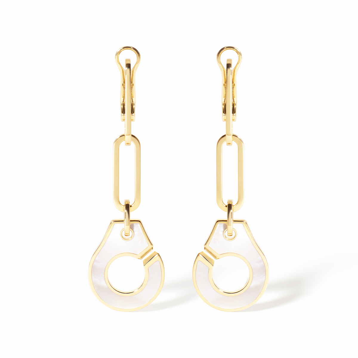 Boucles d'oreilles pendantes nacre Menottes dinh van 