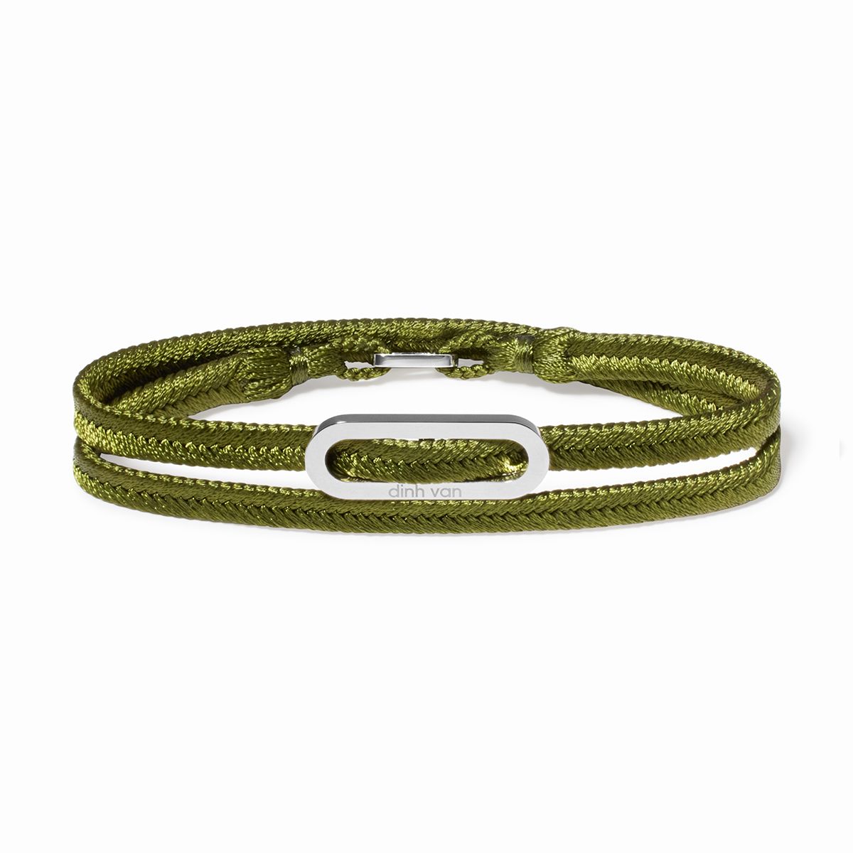 Maillon woven bracelet khaki green