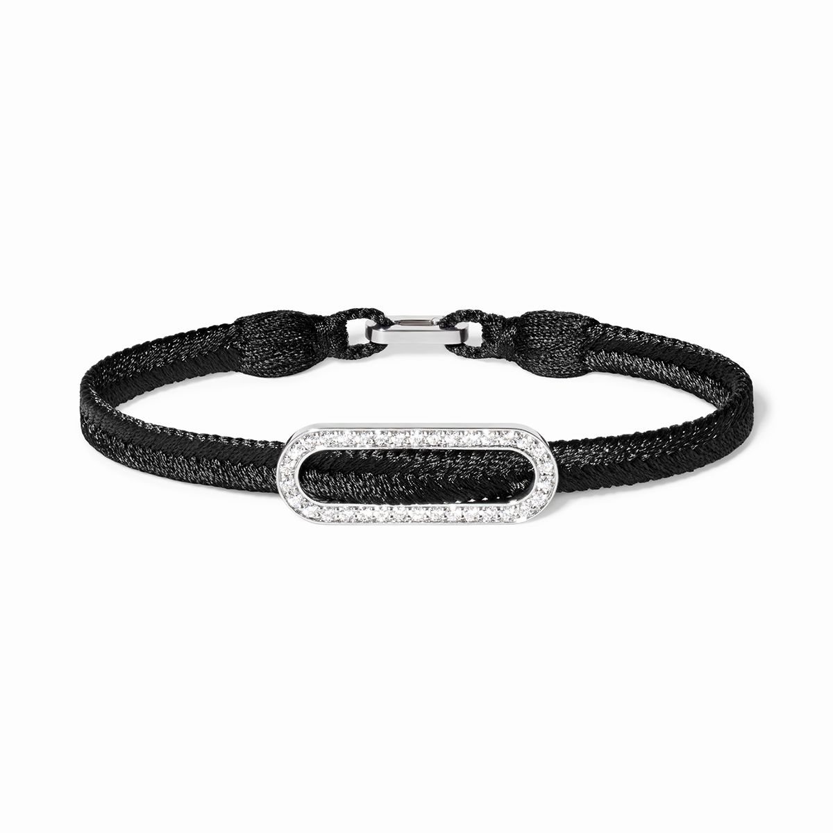 Maillon pavé black woven bracelet