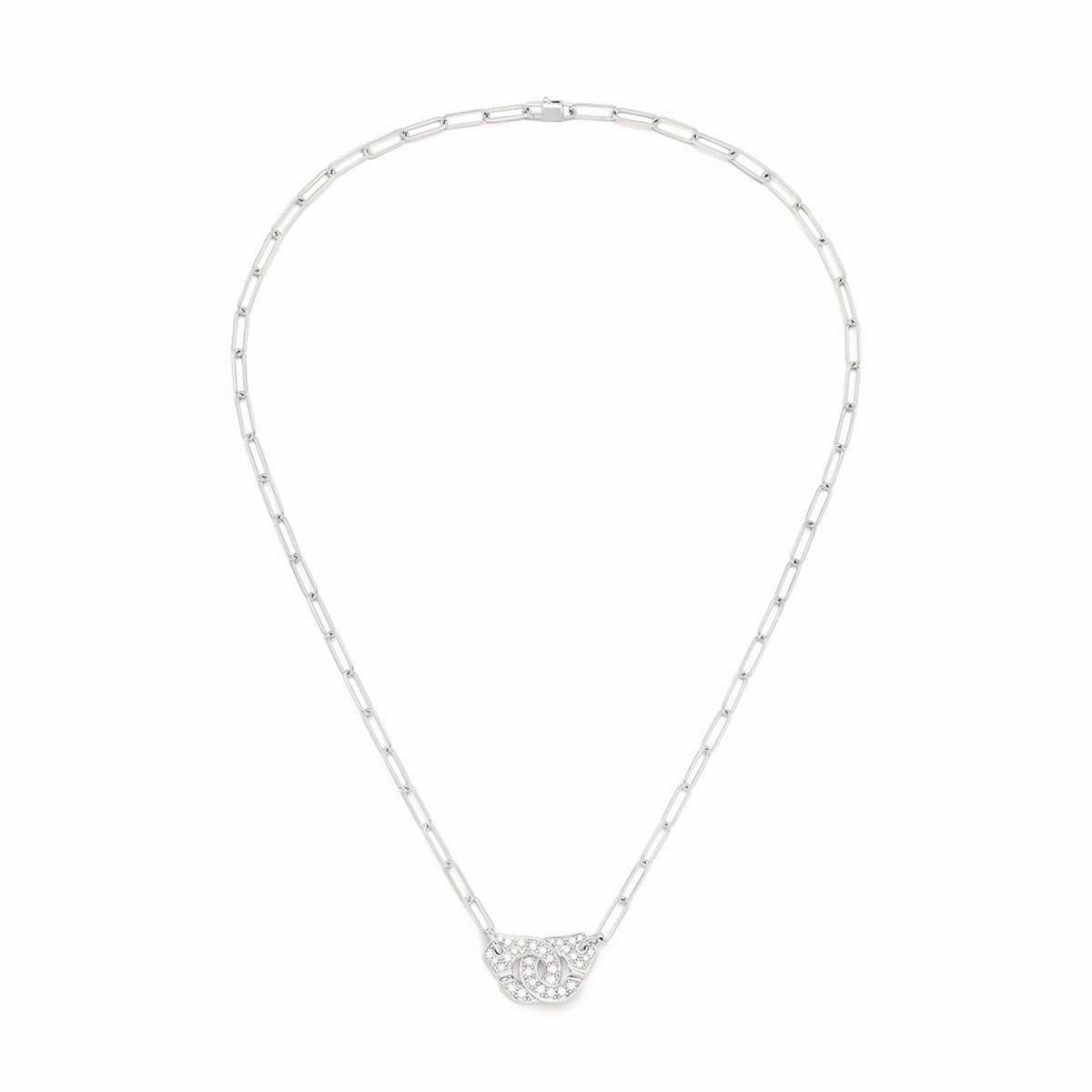Collar Menottes dinh van modelo mediano pavé