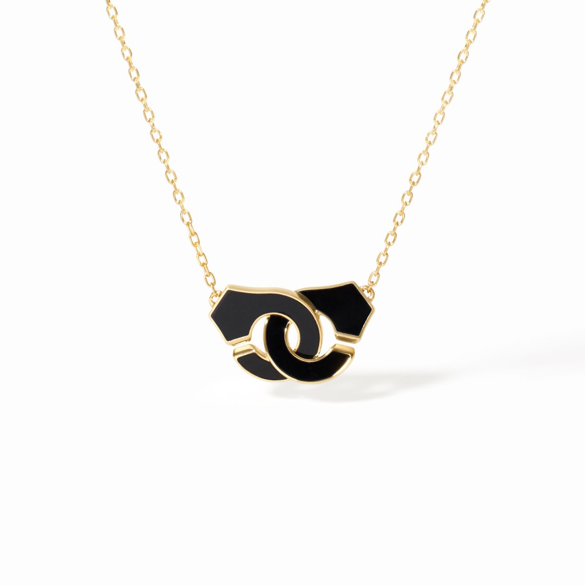 Small Menottes dinh van onyx necklace