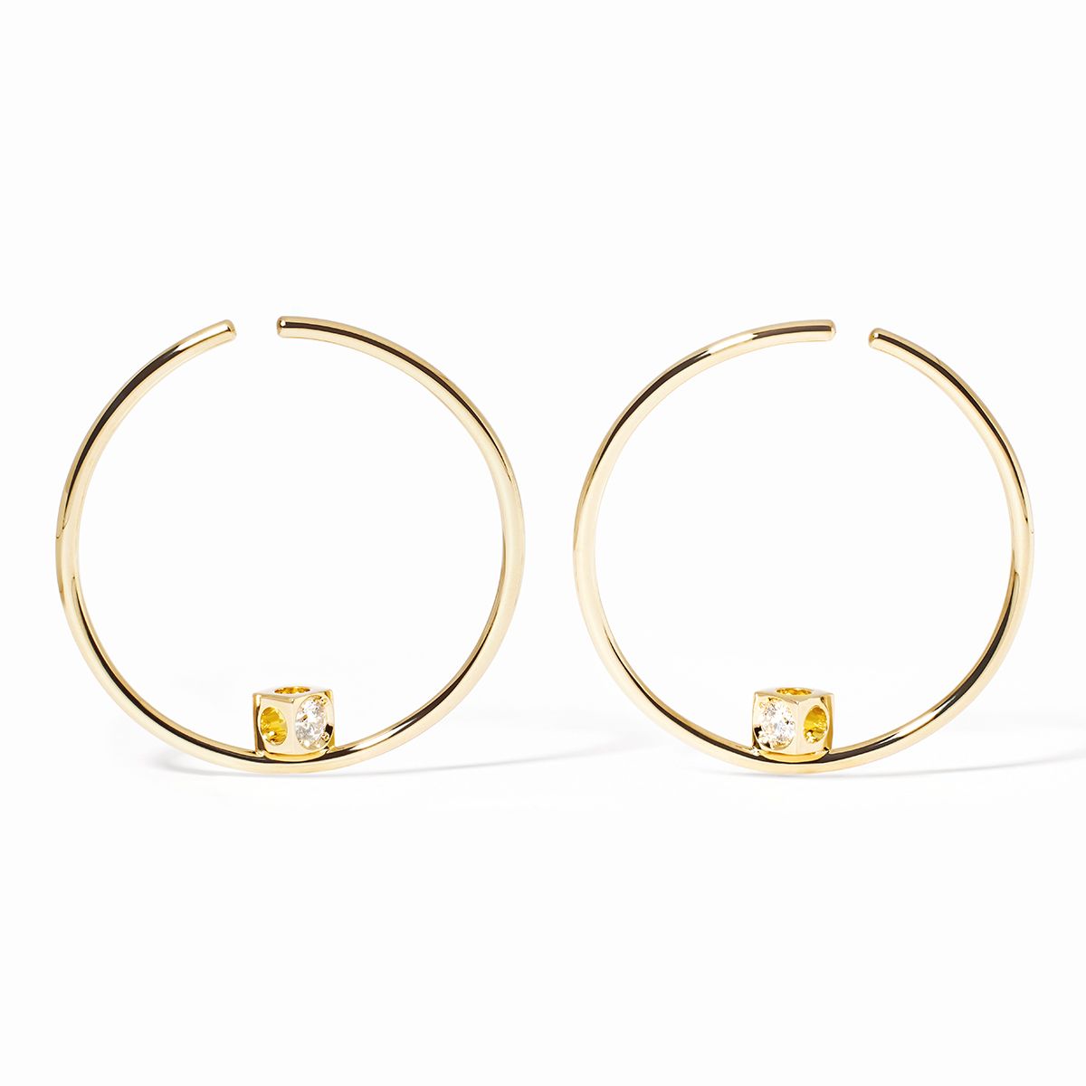 Pendientes de aro Le Cube Diamant modelo grande
