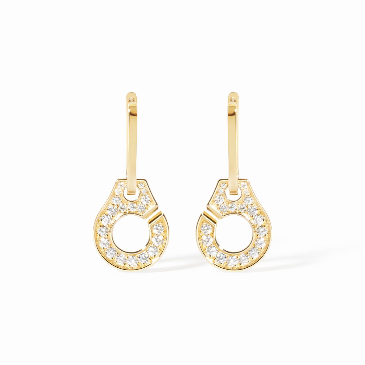 Menottes dinh van pavé-set pendant earrings