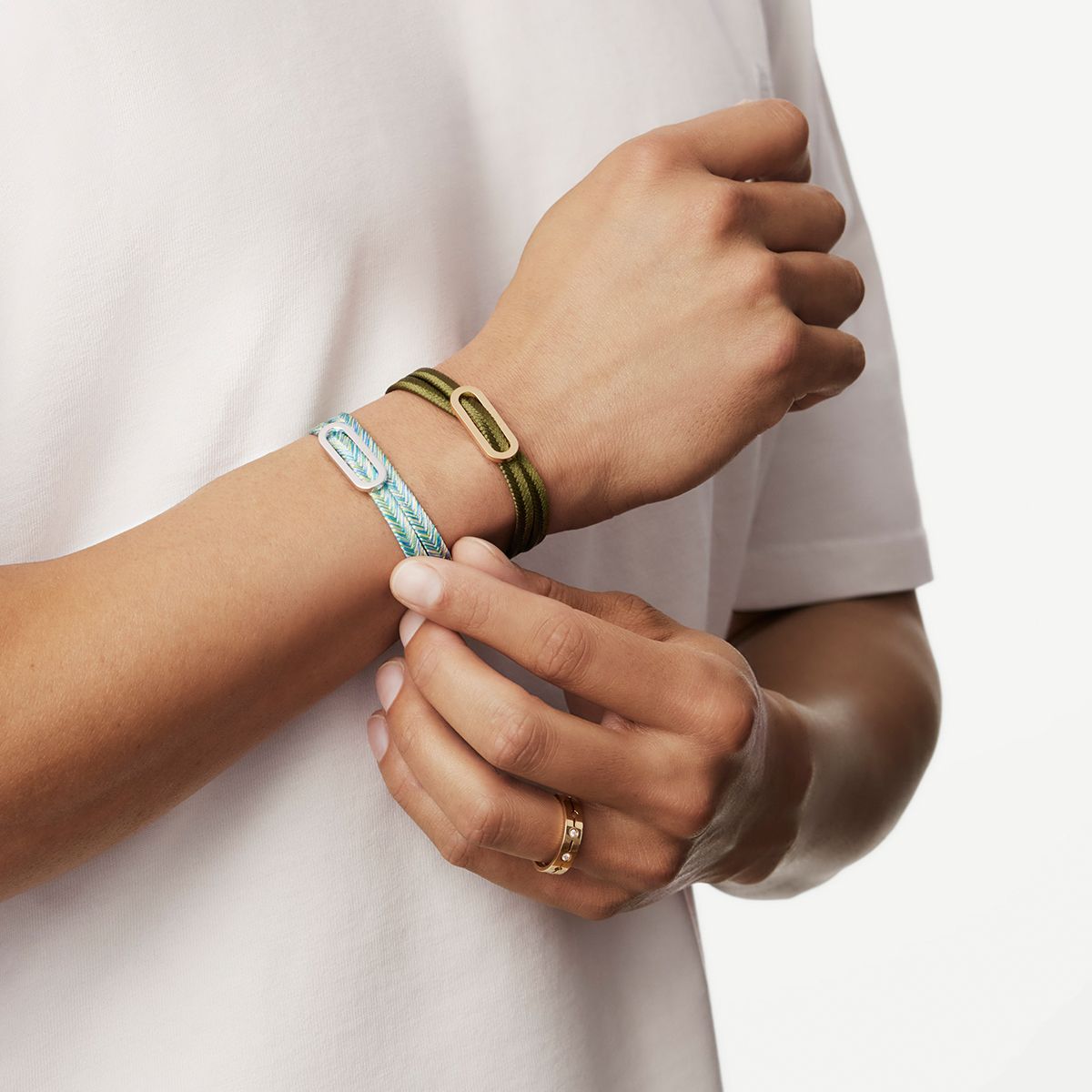Maillon lagoon green woven bracelet