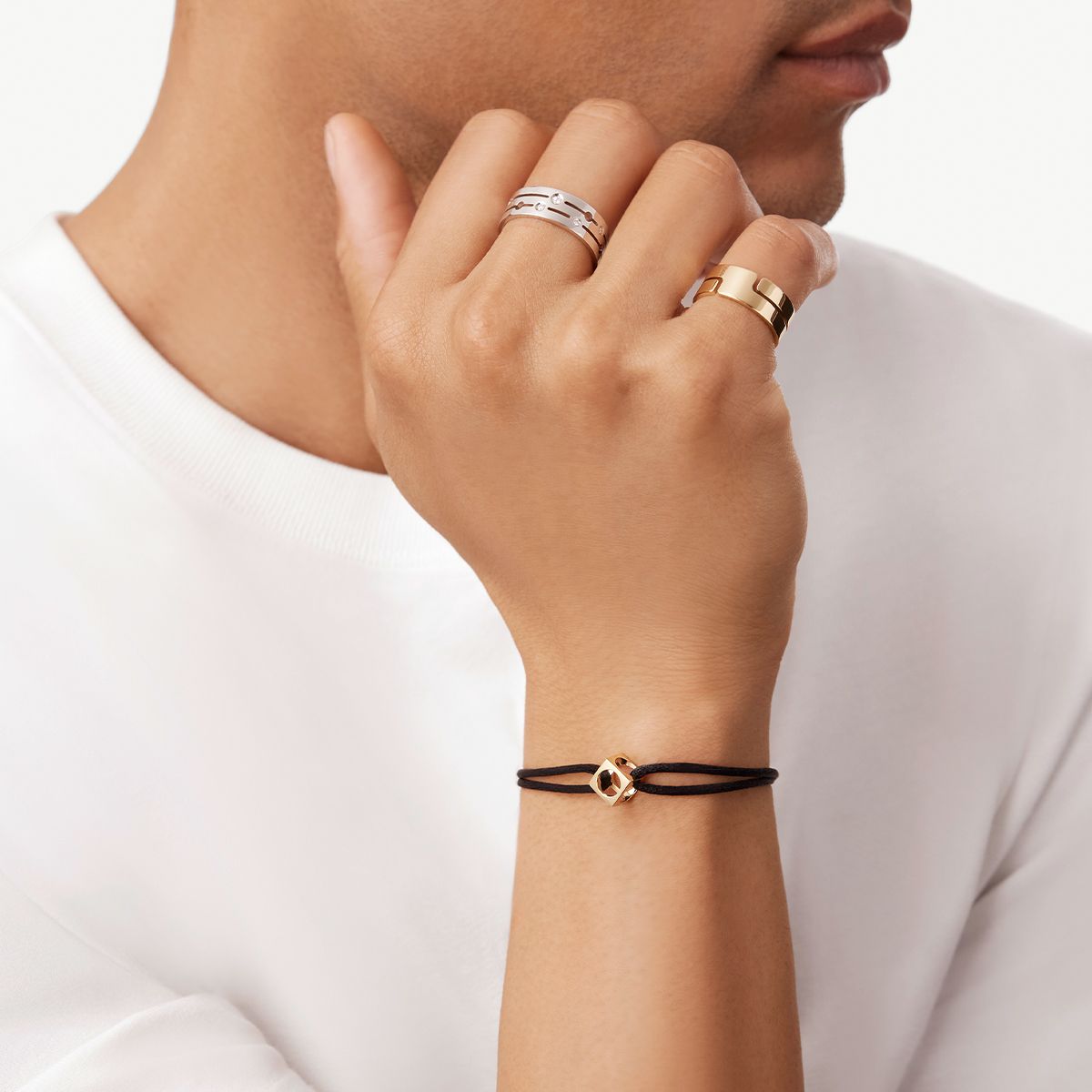 Bracelet sur cordon Le Pavé moyen modèle