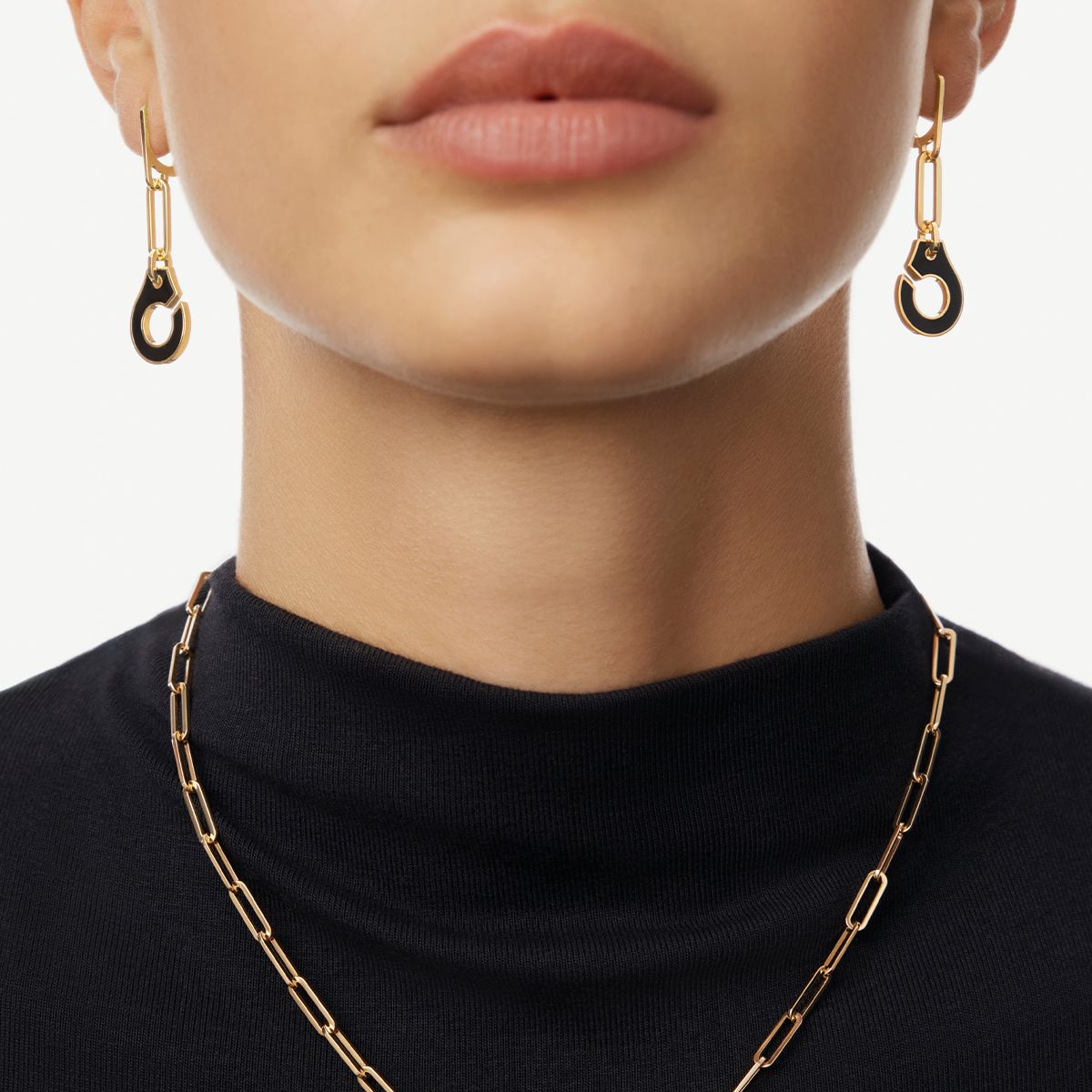 Menottes dinh van onyx pendant earrings