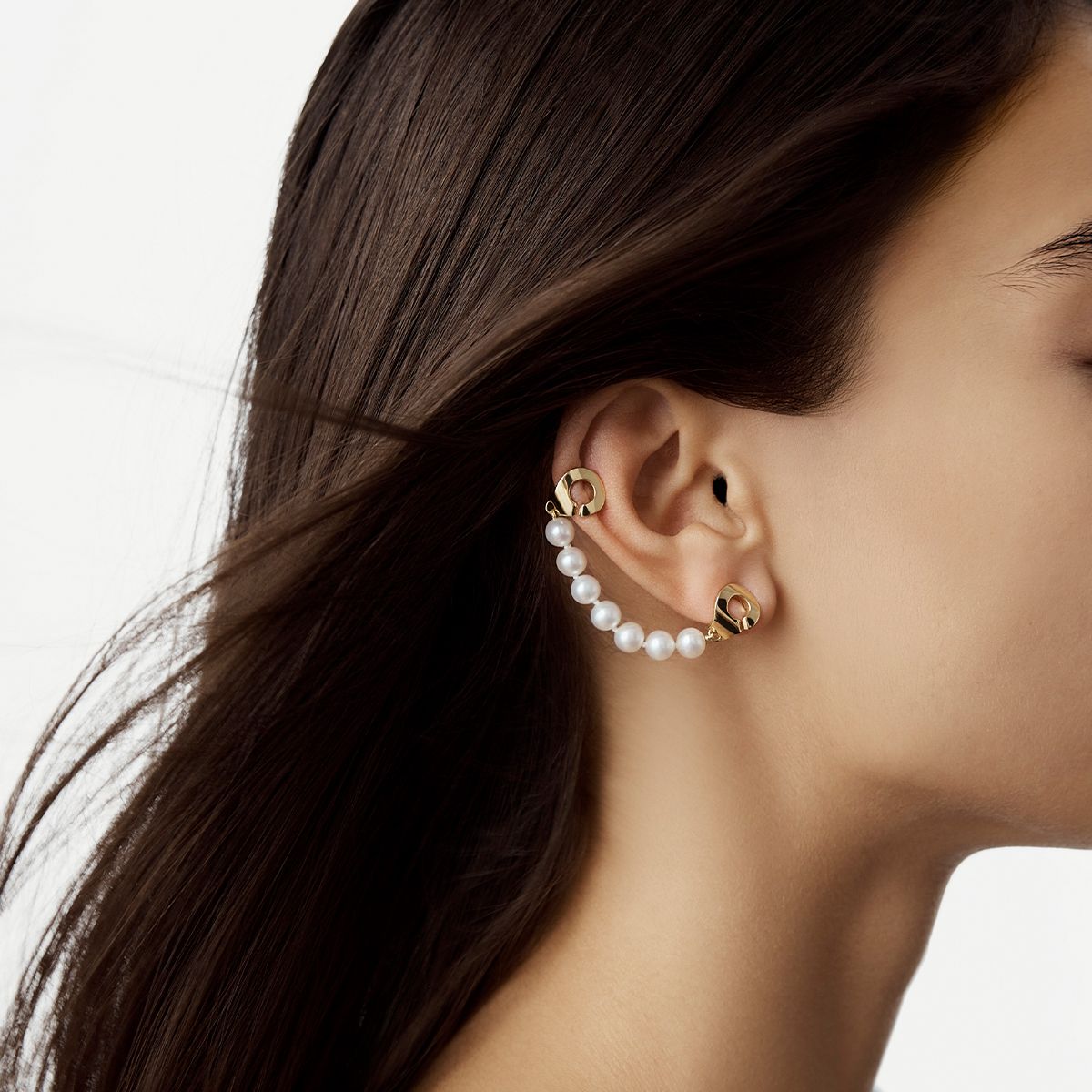 Earcuff droite de perles Menottes dinh van