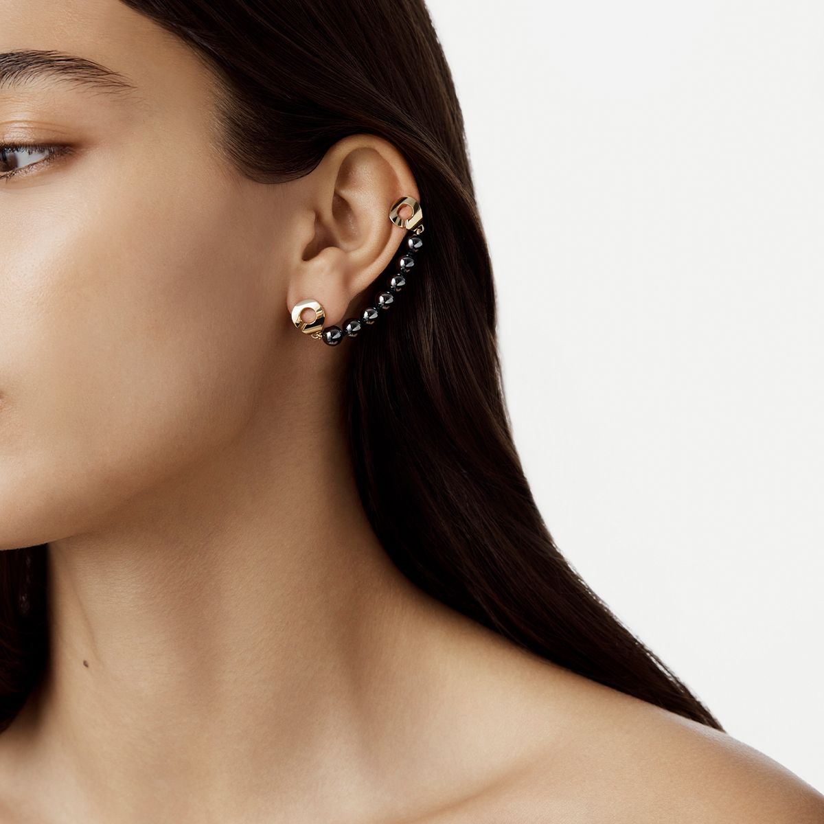 Earcuff gauche hématites Menottes dinh van