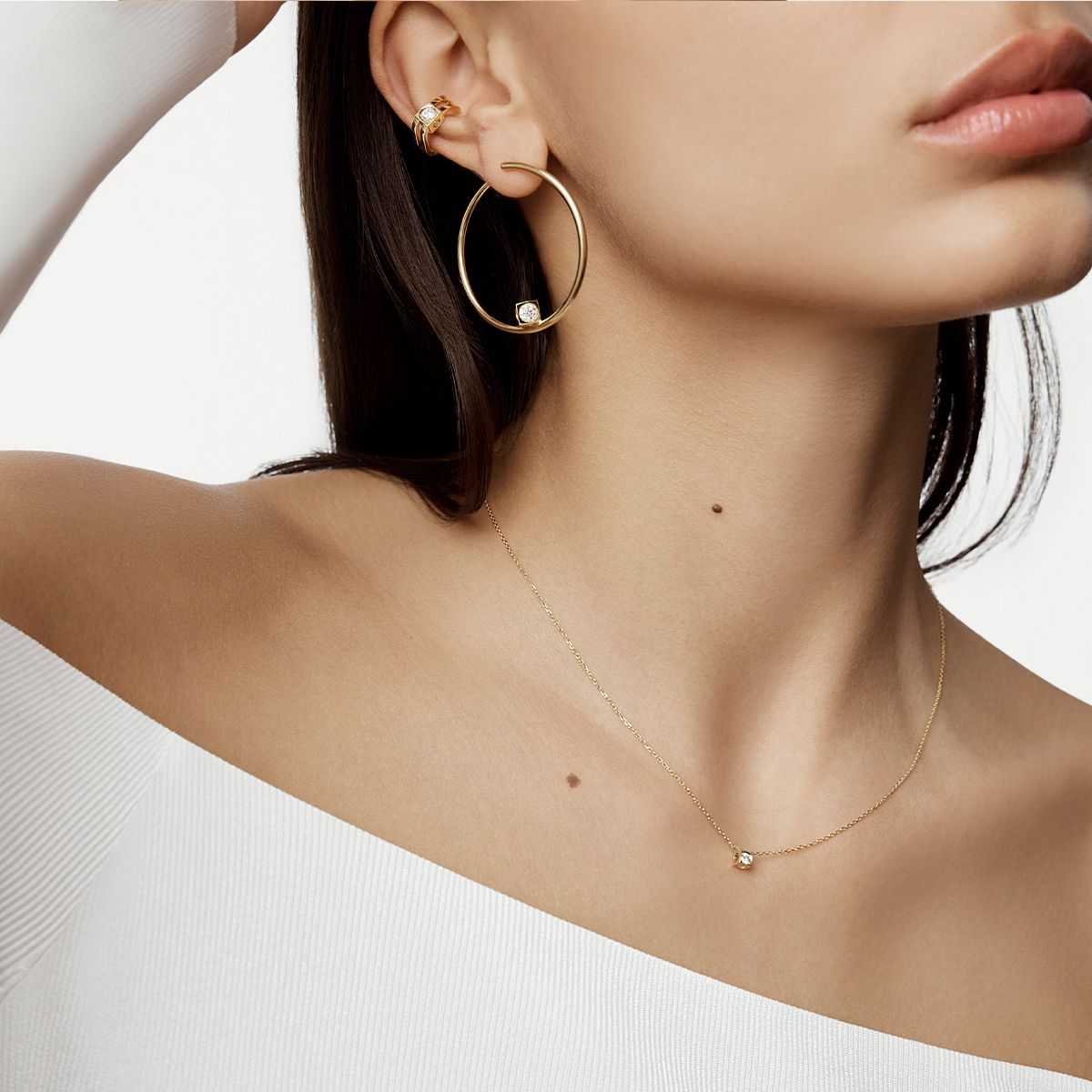 Bague d'oreilles Le Cube Diamant grand modèle 