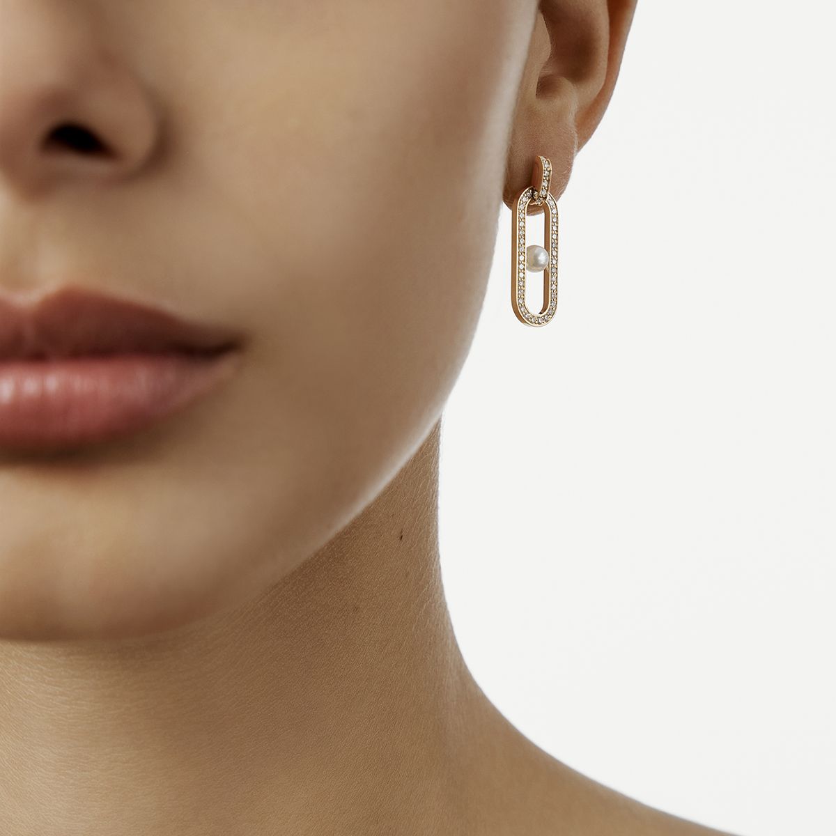 Boucles d'oreilles Maillon Perle
