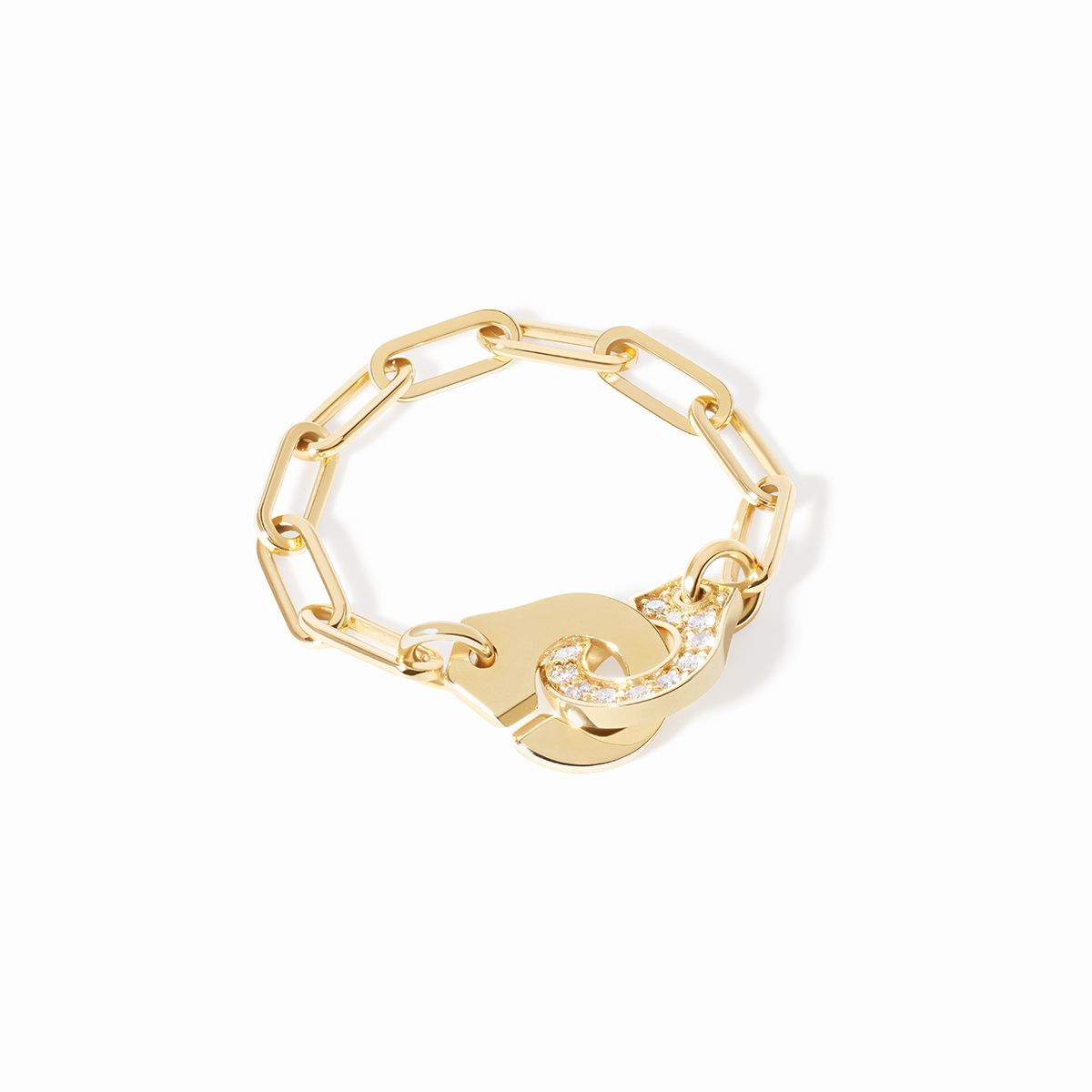 Menottes dinh van half pavé-set chain ring