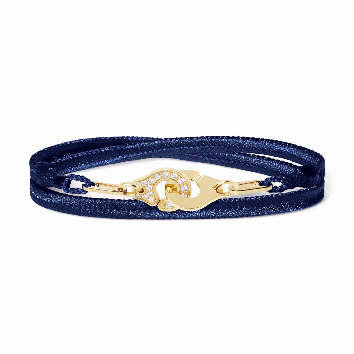 Menottes dinh van small half-pavé double-wrap woven bracelet