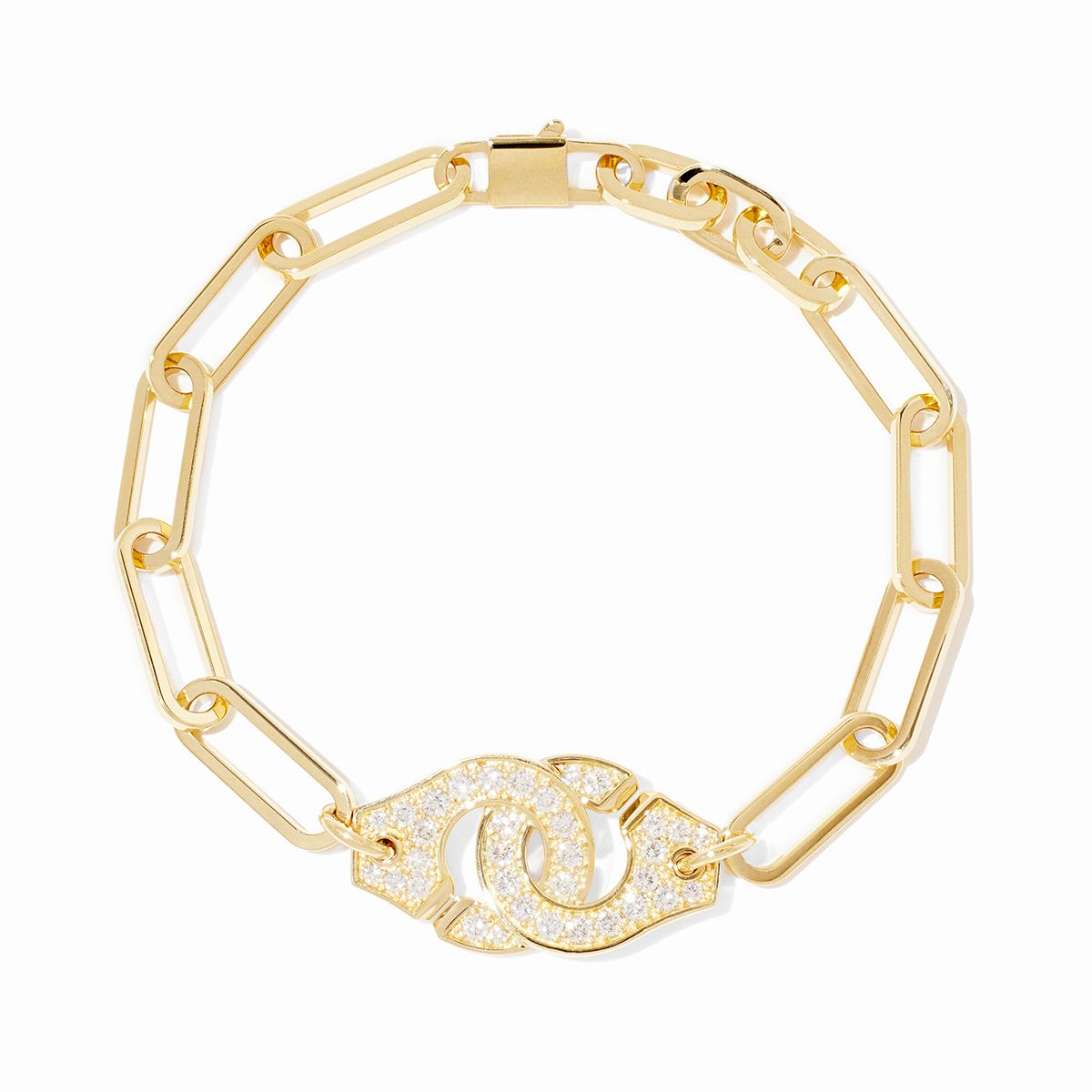 Bracelet sur chaîne Menottes dinh van très grand modèle 
