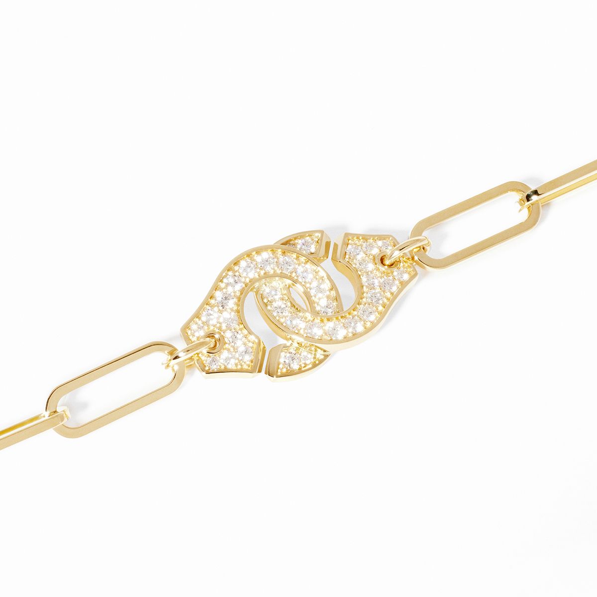 Bracelet sur chaîne Menottes dinh van très grand modèle 