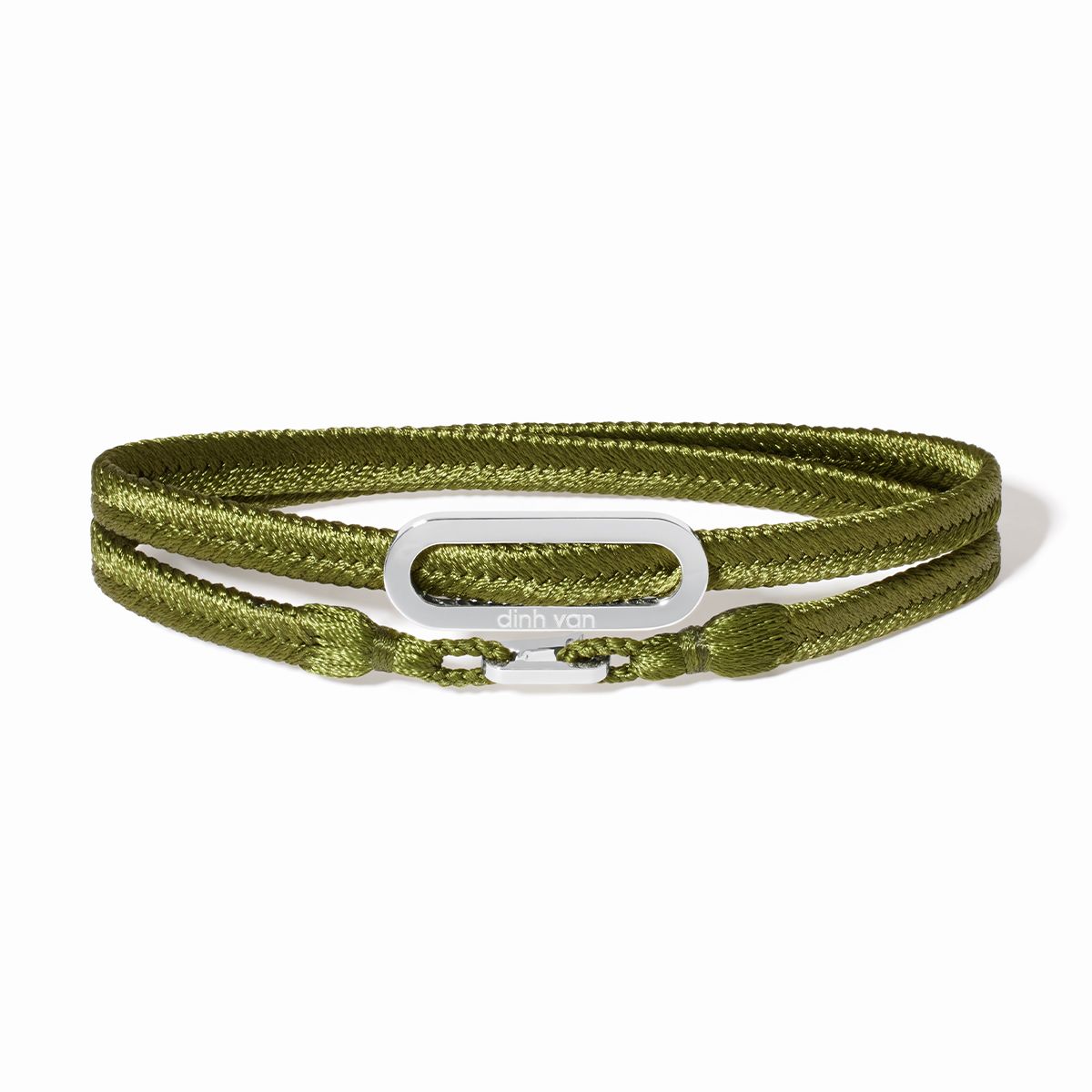 Maillon L woven bracelet khaki green