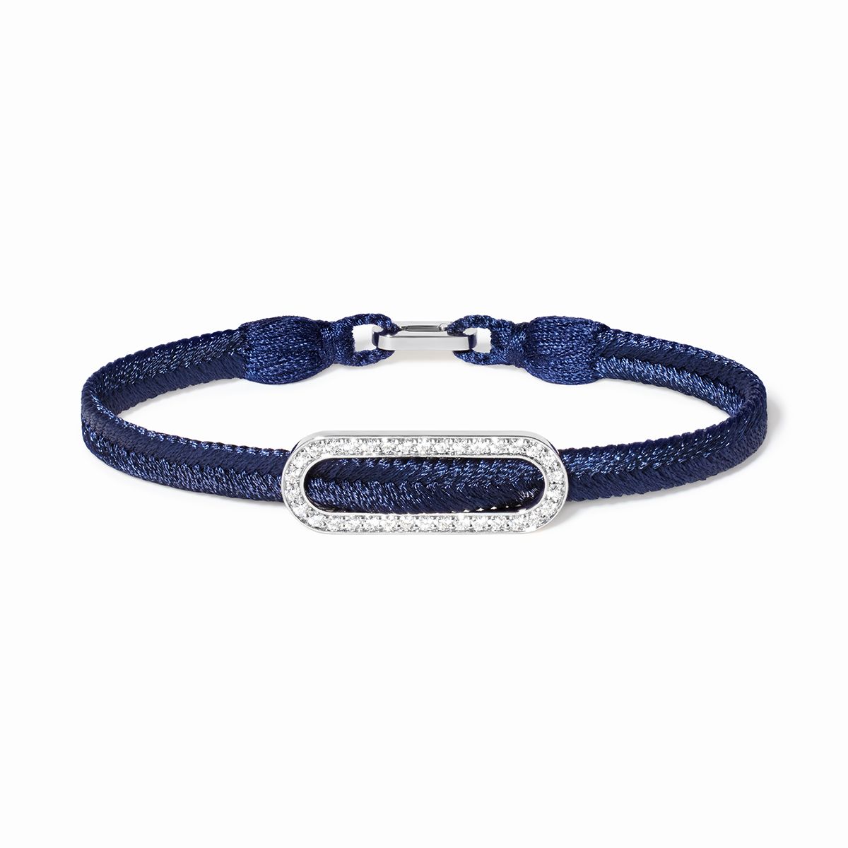 Pulsera tejida azul marino Maillon pavé