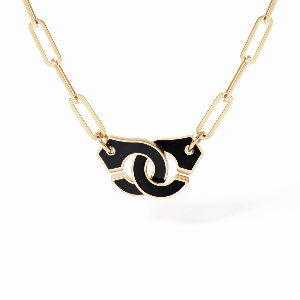 Collier Menottes dinh van onyx grand modèle 