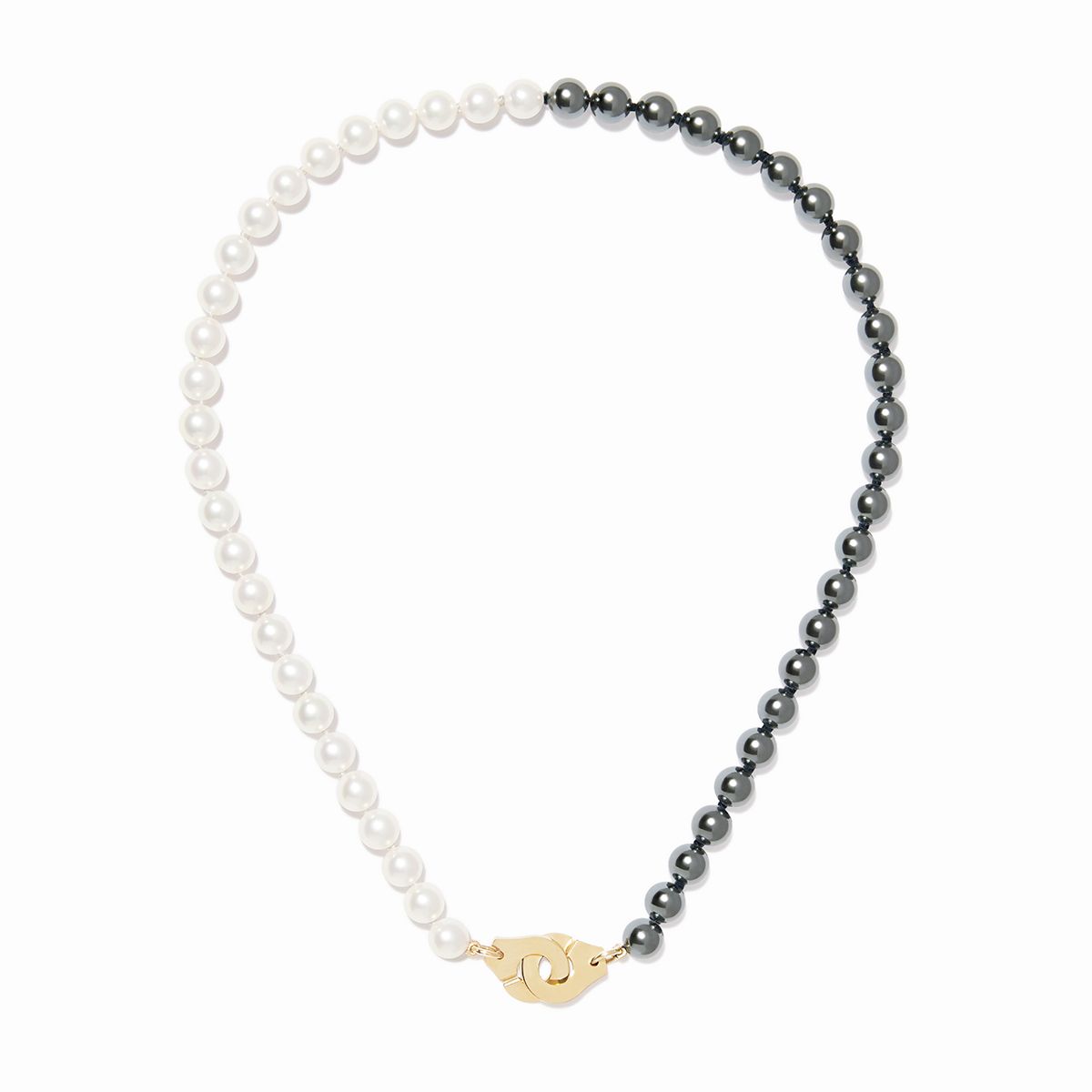 Menottes dinh van pearl and hematite medium necklace
