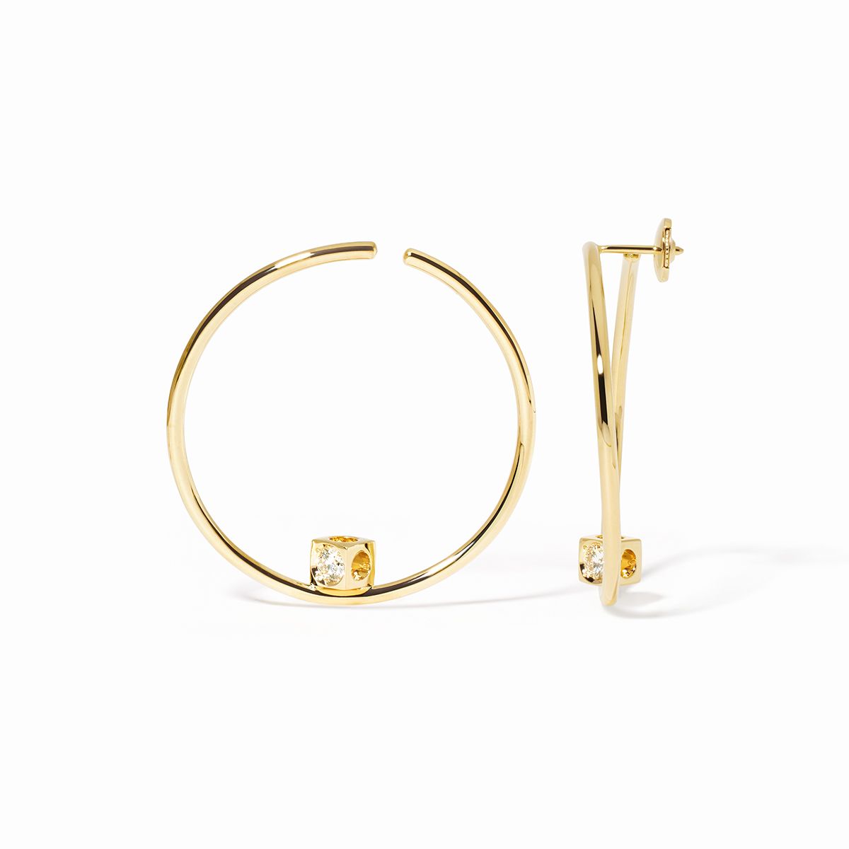 Pendientes de aro Le Cube Diamant modelo grande