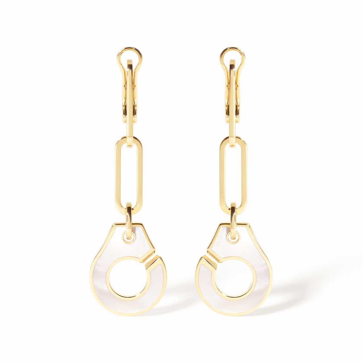 Pendientes largos Menottes dinh van de nácar