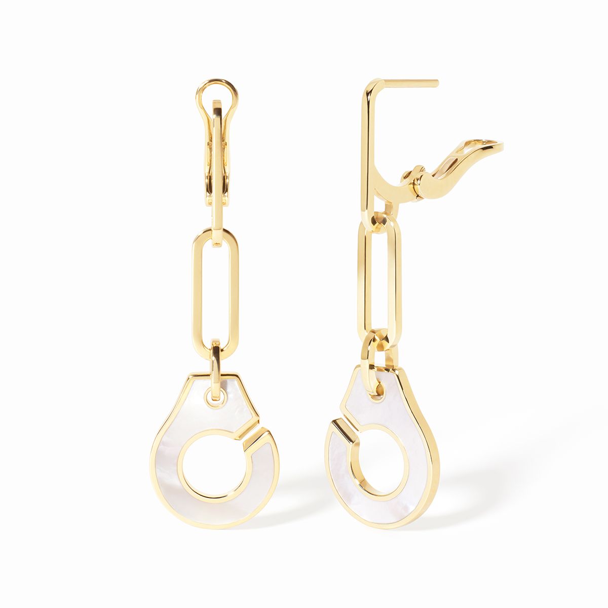 Pendientes largos Menottes dinh van de nácar