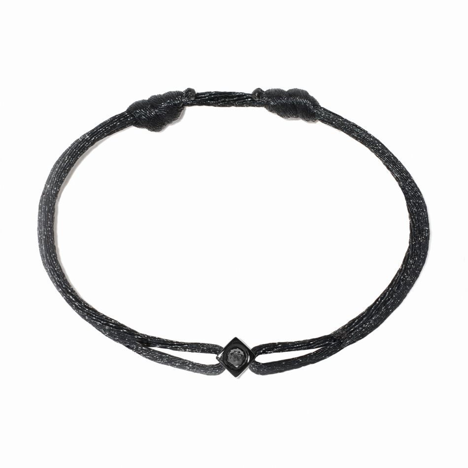 Bracelet sur cordon Maillon XL titane noir dinh van