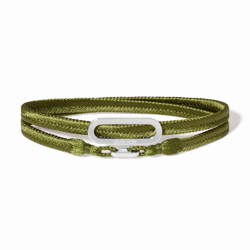 Maillon woven bracelet khaki green