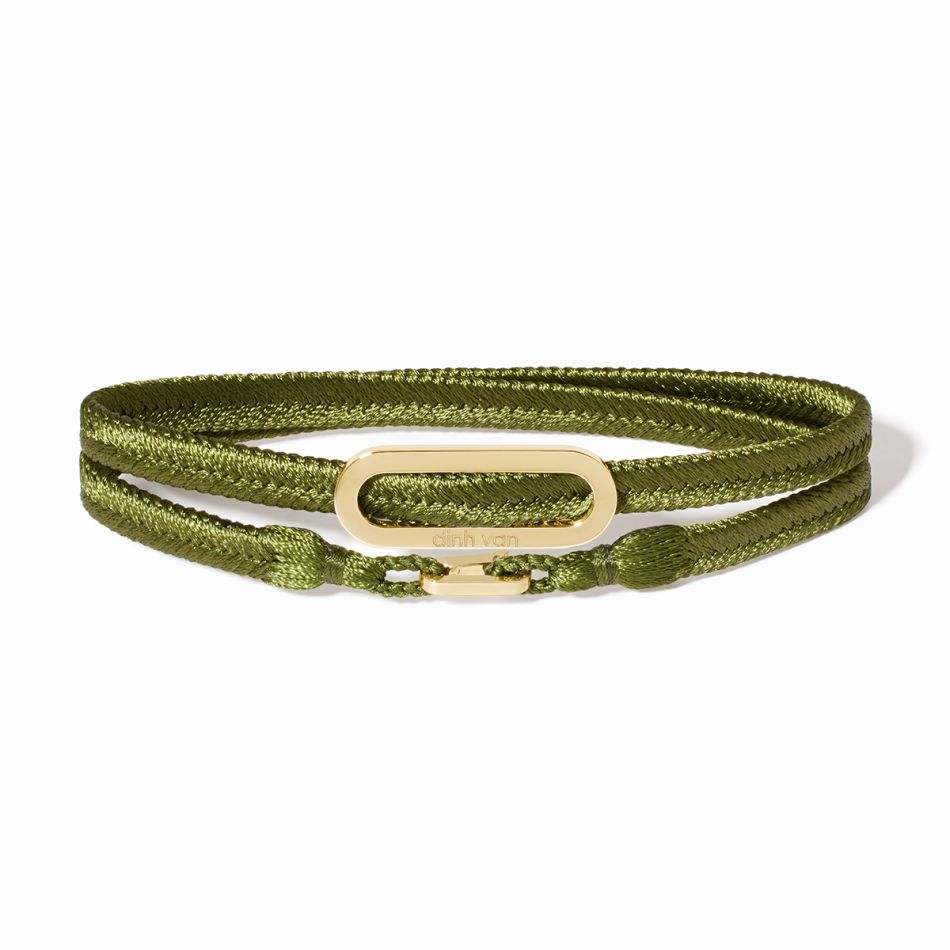 Bracelet tissé vert kaki Maillon L