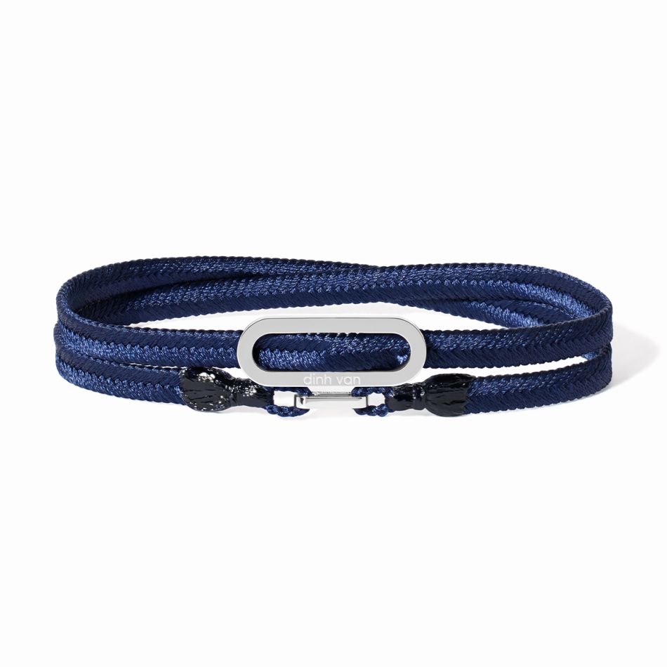 Bracelet tissé bleu marine Maillon L