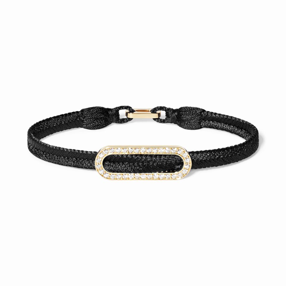 Pulsera tejida negra Maillon pavé