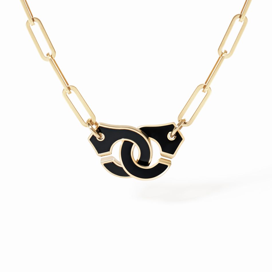 Collier Menottes dinh van onyx grand modèle 