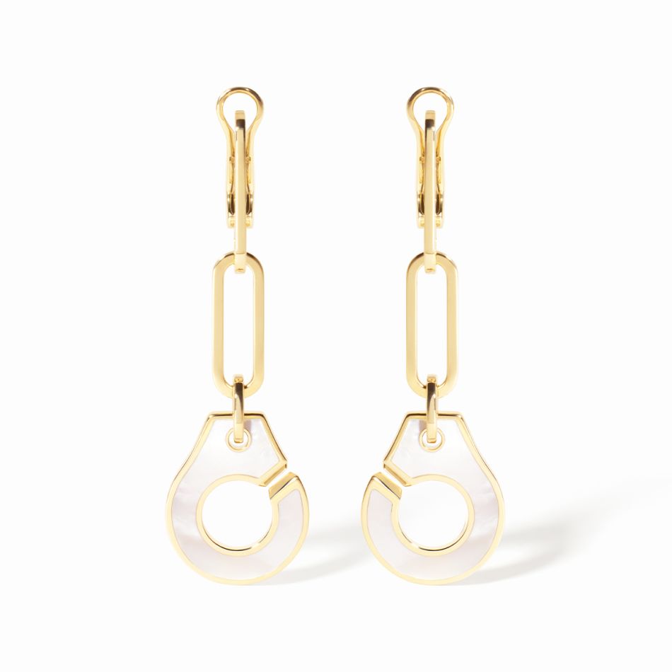 Boucles d'oreilles pendantes nacre Menottes dinh van 
